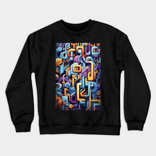 Graffiti Fusion Flow Crewneck Sweatshirt by 2wear Grafix